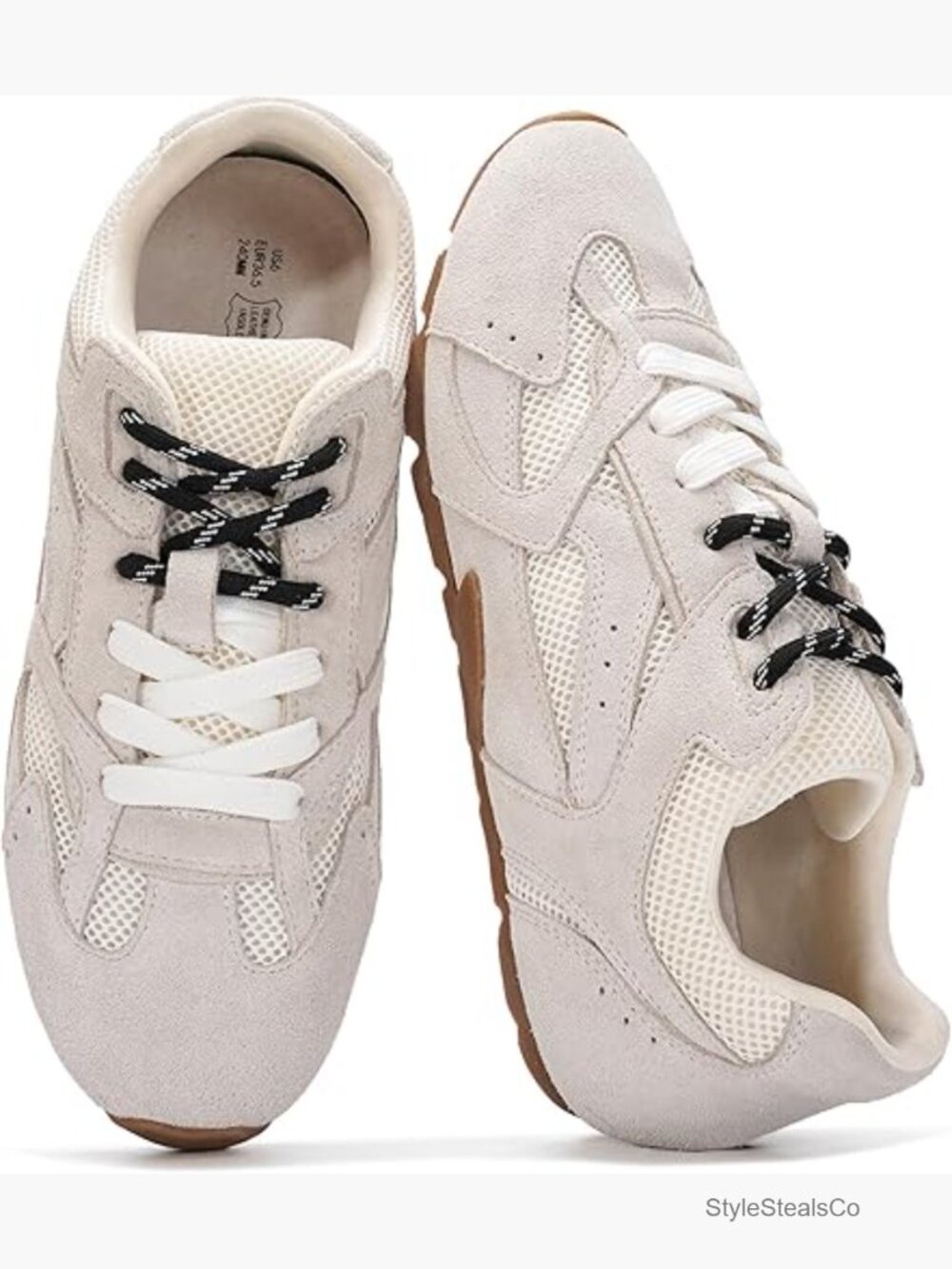 Memory Foam Lace-Up Leather Women's Sneakers Non-Slip